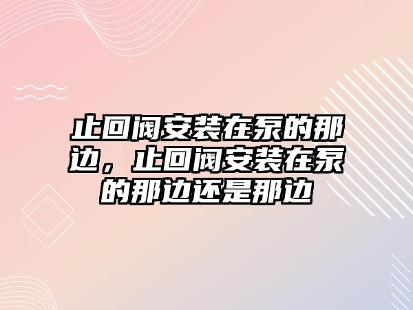 止回閥安裝在泵的那邊，止回閥安裝在泵的那邊還是那邊